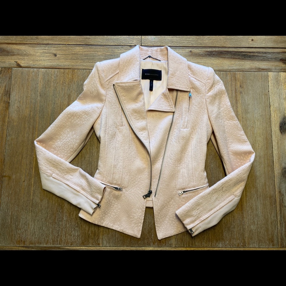 BCBGMaxazria blush Moto jacket